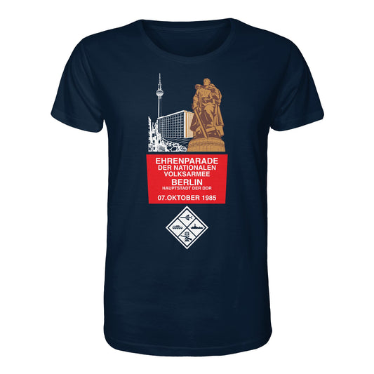 DDR Ostalgie Bio-Shirt Unisex • EHRENPARADE DER NVA, 1985 BERLIN (ORIGINALWIMPEL)