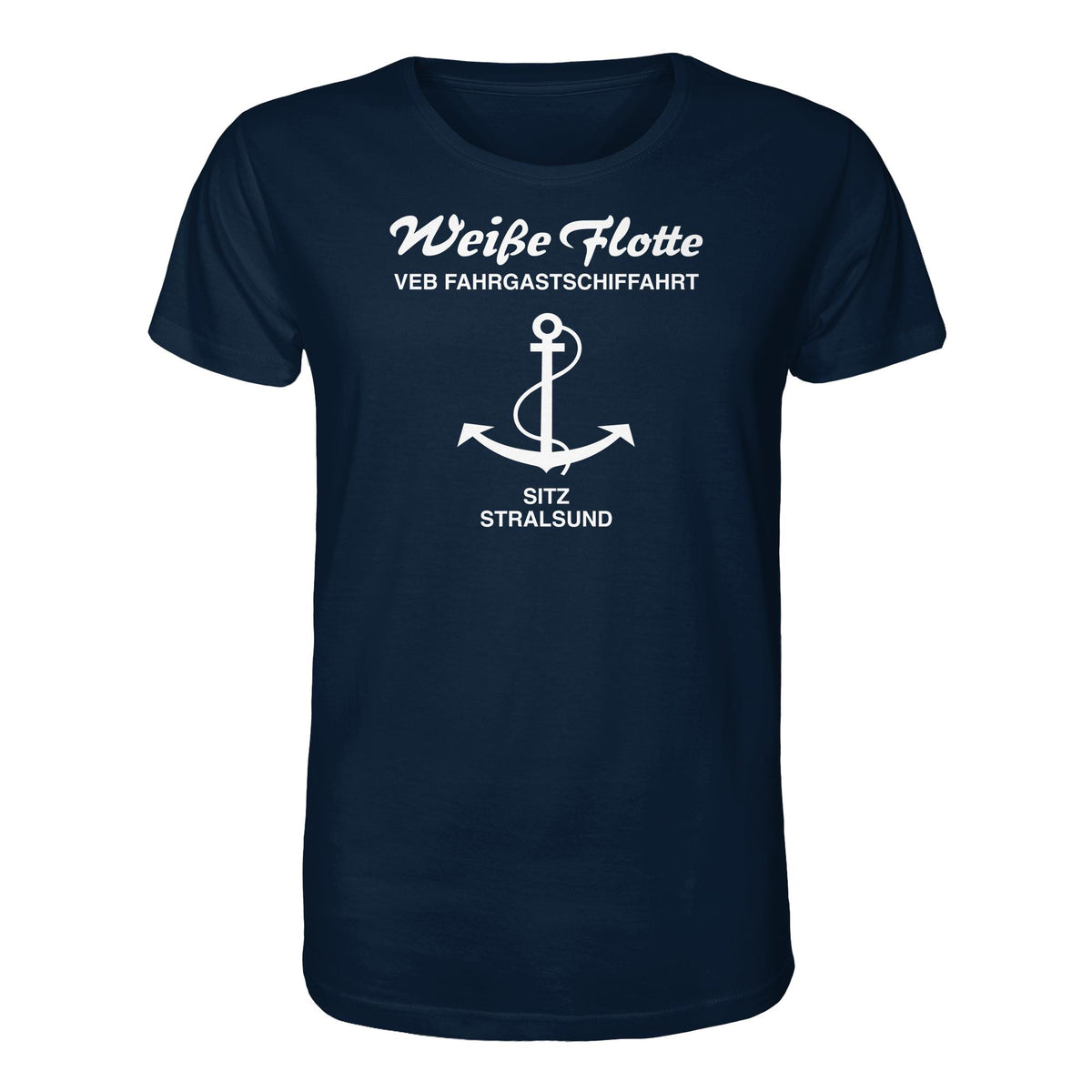 DDR Ostalgie Bio-Shirt Unisex • VEB FAHRGASTSCHIFFAHRT, STRALSUND