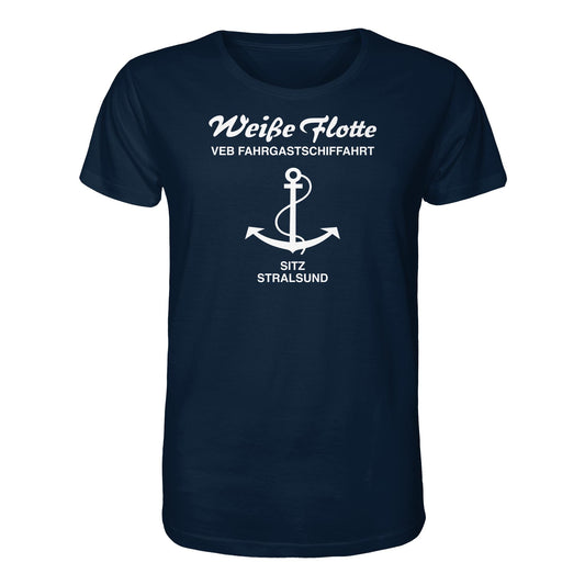 DDR Ostalgie Bio-Shirt Unisex • VEB FAHRGASTSCHIFFAHRT, STRALSUND