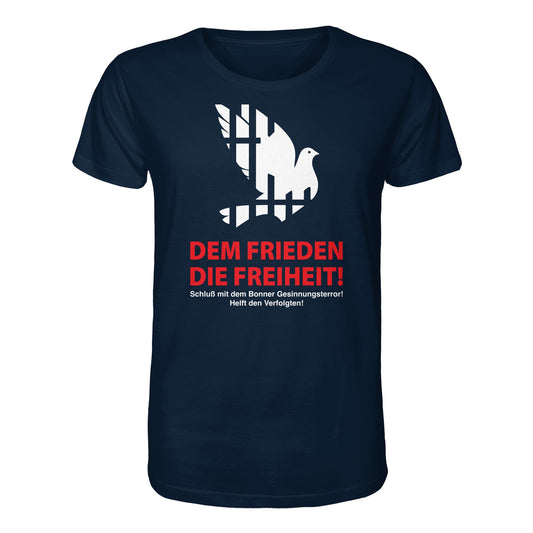 DDR Ostalgie Bio-Shirt Unisex • DEM FRIEDEN DIE FREIHEIT! (ORIGINAL-PLAKAT)