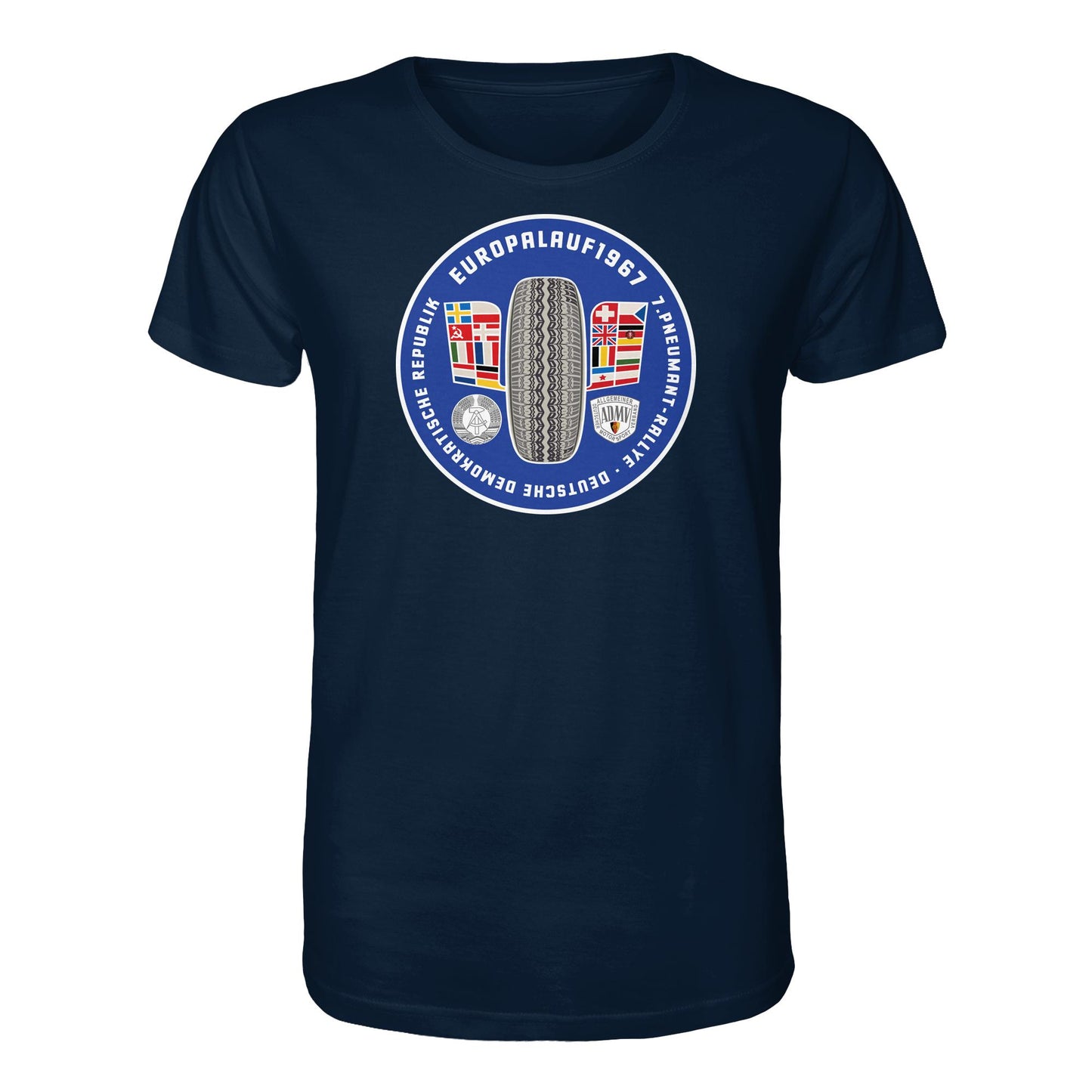 DDR Ostalgie Bio-Shirt Unisex • PNEUMANT RALLYE, EUROPALAUF 1967