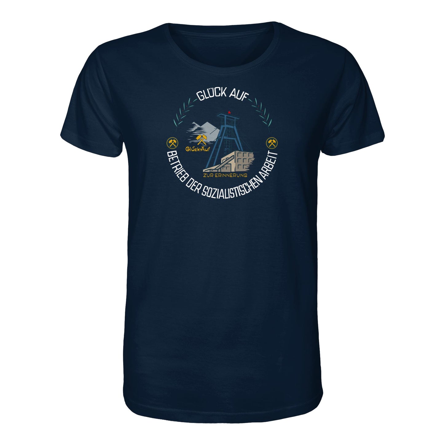DDR Ostalgie Bio-Shirt Unisex • WISMUT - GLÜCK AUF