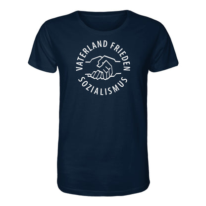 ORGANIC BIO SHIRT UNISEX • VATERLAND FRIEDEN SOZIALISMUS (DDR LOGO)