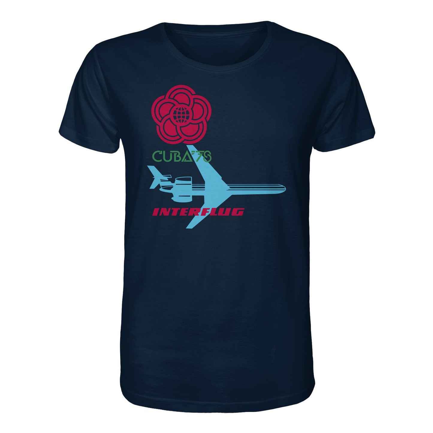 DDR Ostalgie Bio-Shirt Unisex • INTERFLUG BERLIN - CUBA WELTFESTSPIELE 1978 (ORIGINAL SONDERSTEMPEL)