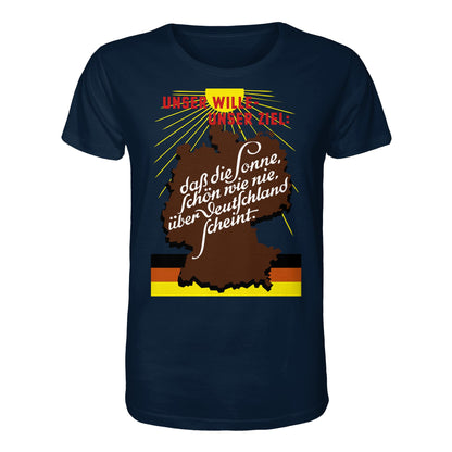 ORGANIC BIO SHIRT UNISEX • DASS DIE SONNE SCHÖN WIE NIE, ÜBER DEUTSCHLAND SCHEINT - ORIGINAL DDR-PLAKAT