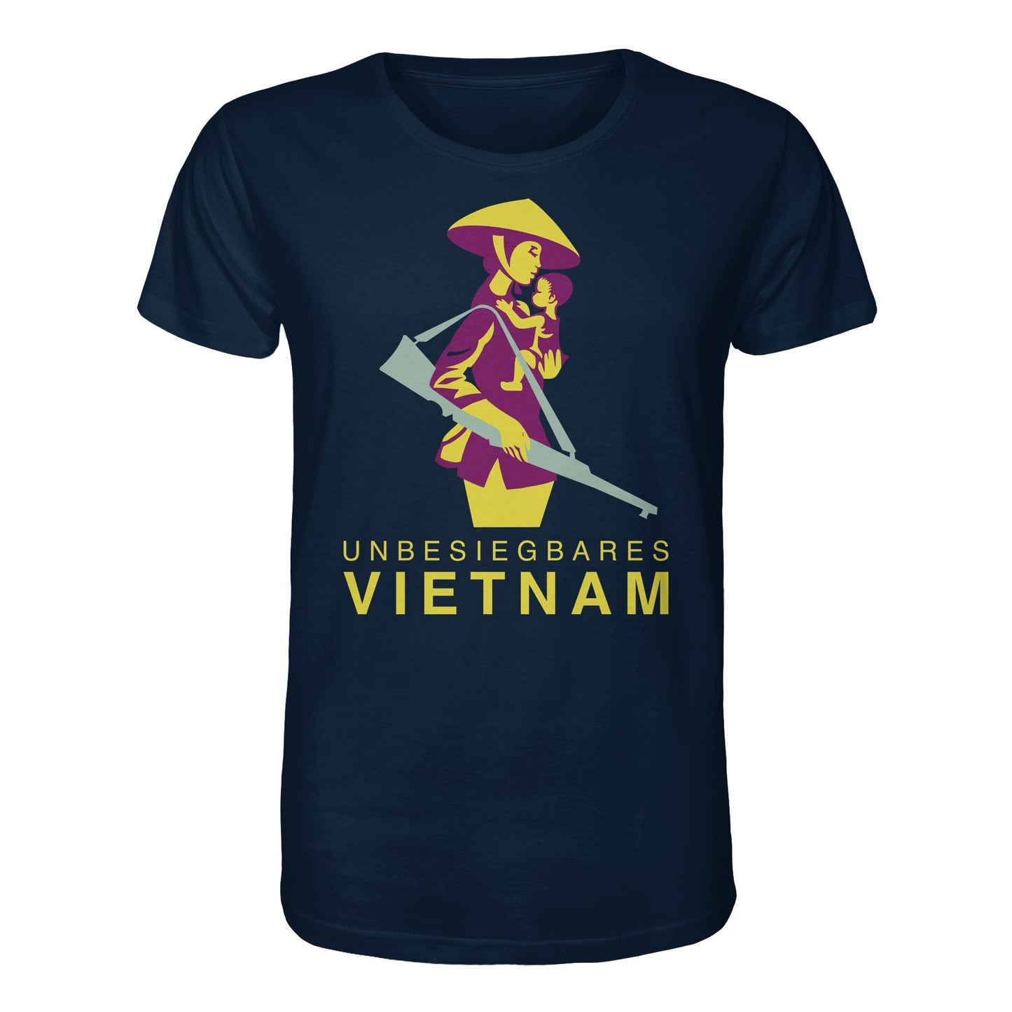 DDR Ostalgie Bio-Shirt Unisex • UNBESIEGBARES VIETNAM (DDR-BRIEFMARKE)