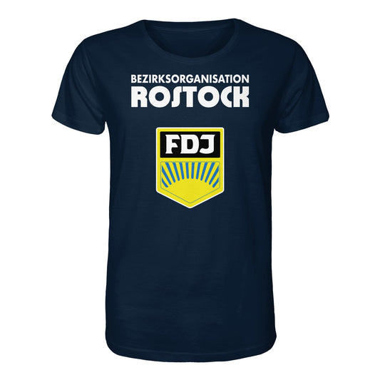 DDR Ostalgie Bio-Shirt Unisex • BEZIRKSORGANISATION ROSTOCK (ORIGINAL-WIMPEL)