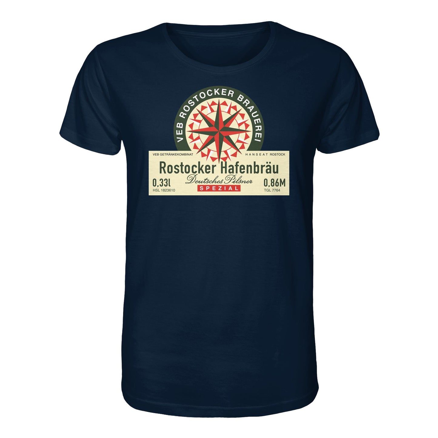 DDR Ostalgie Bio-Shirt Unisex • VEB GETRÄNKEKOMBINAT HANSEAT ROSTOCK - HAFENBRÄU