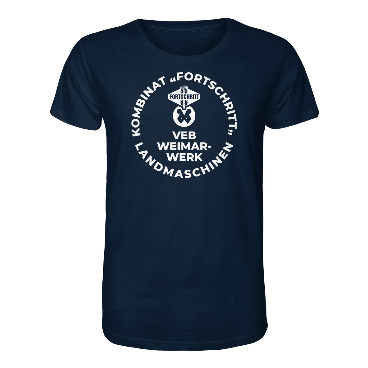 DDR Ostalgie Bio-Shirt Unisex • VEB KOMBINAT FORTSCHRITT WEIMAR LANDMASCHINEN