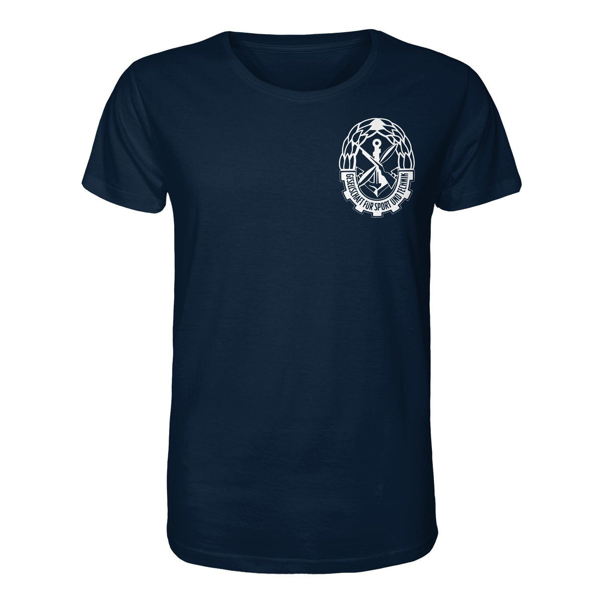 DDR Ostalgie Bio-Shirt Unisex • GST - GESELLSCHAFT FÜR SPORT UND TECHNIK (BRUST EMBLEM)