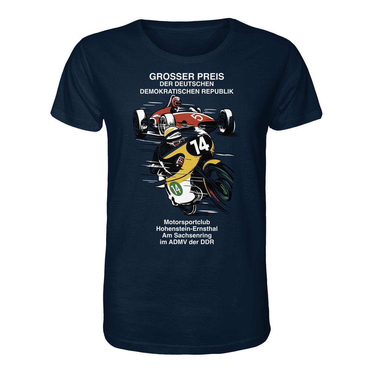 DDR Ostalgie Bio-Shirt Unisex • MOTORSPORT HOHENSTEIN-ERNSTHAL - GROSSER PREIS DER DDR