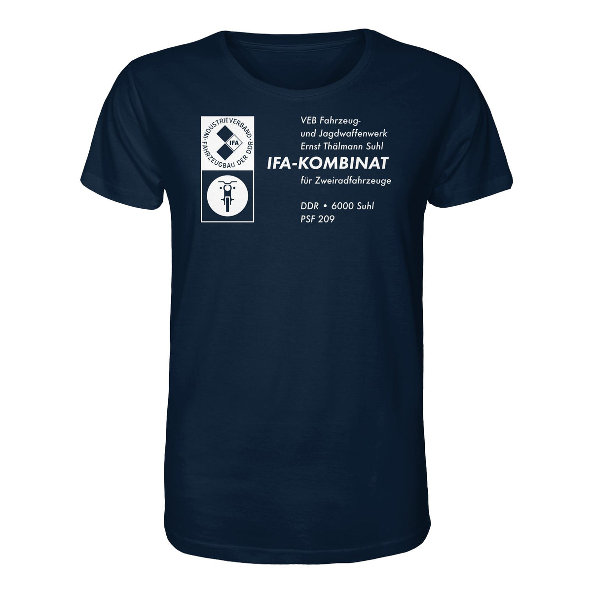 DDR Ostalgie Bio-Shirt Unisex • VEB FAHRZEUG- UND JAGDWAFFENWERK ERNST THÄLMANN SUHL