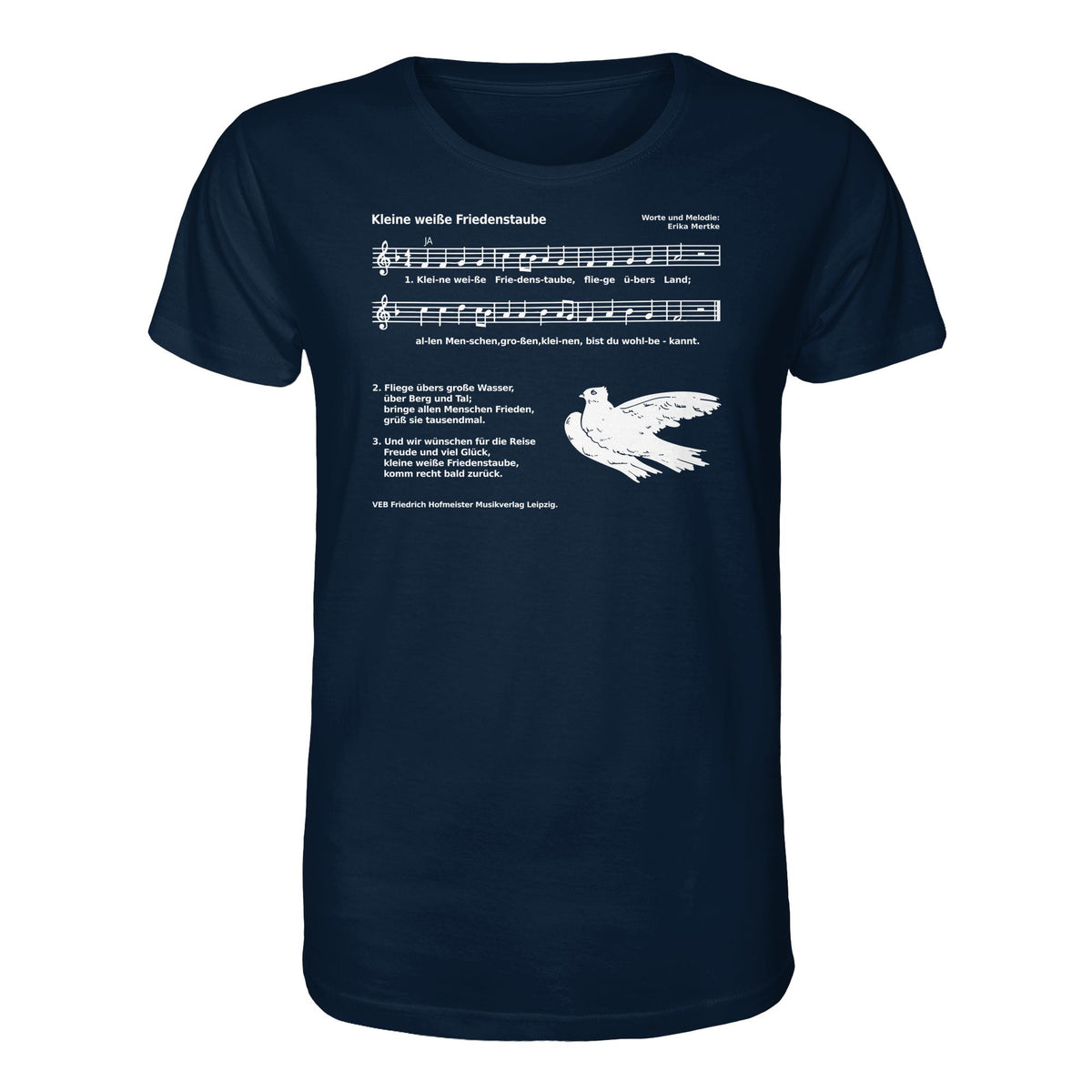 DDR Ostalgie Bio-Shirt Unisex • KLEINE WEISSE FRIEDENSTAUBE (ORIGINAL AUS DER FIBEL)