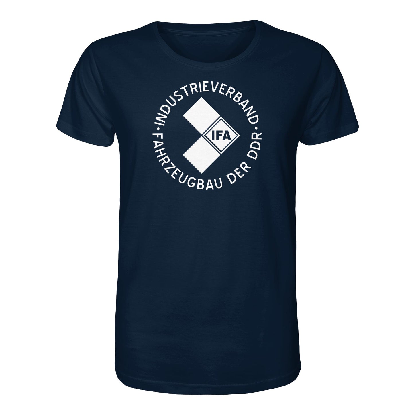 DDR Ostalgie Bio-Shirt Unisex • IFA INDUSTRIEVERBAND FAHRZEUGBAU ( LOGO 1970er) - dunkel