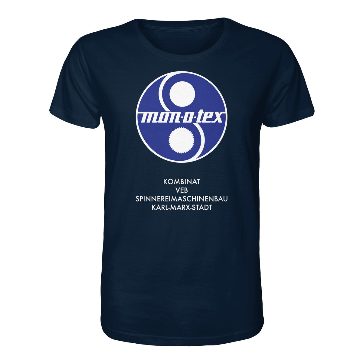 DDR Ostalgie Bio-Shirt Unisex • MONOTEX VEB KOMBINAT SPINNEREIMASCHINENBAU KARL-MARX-STADT