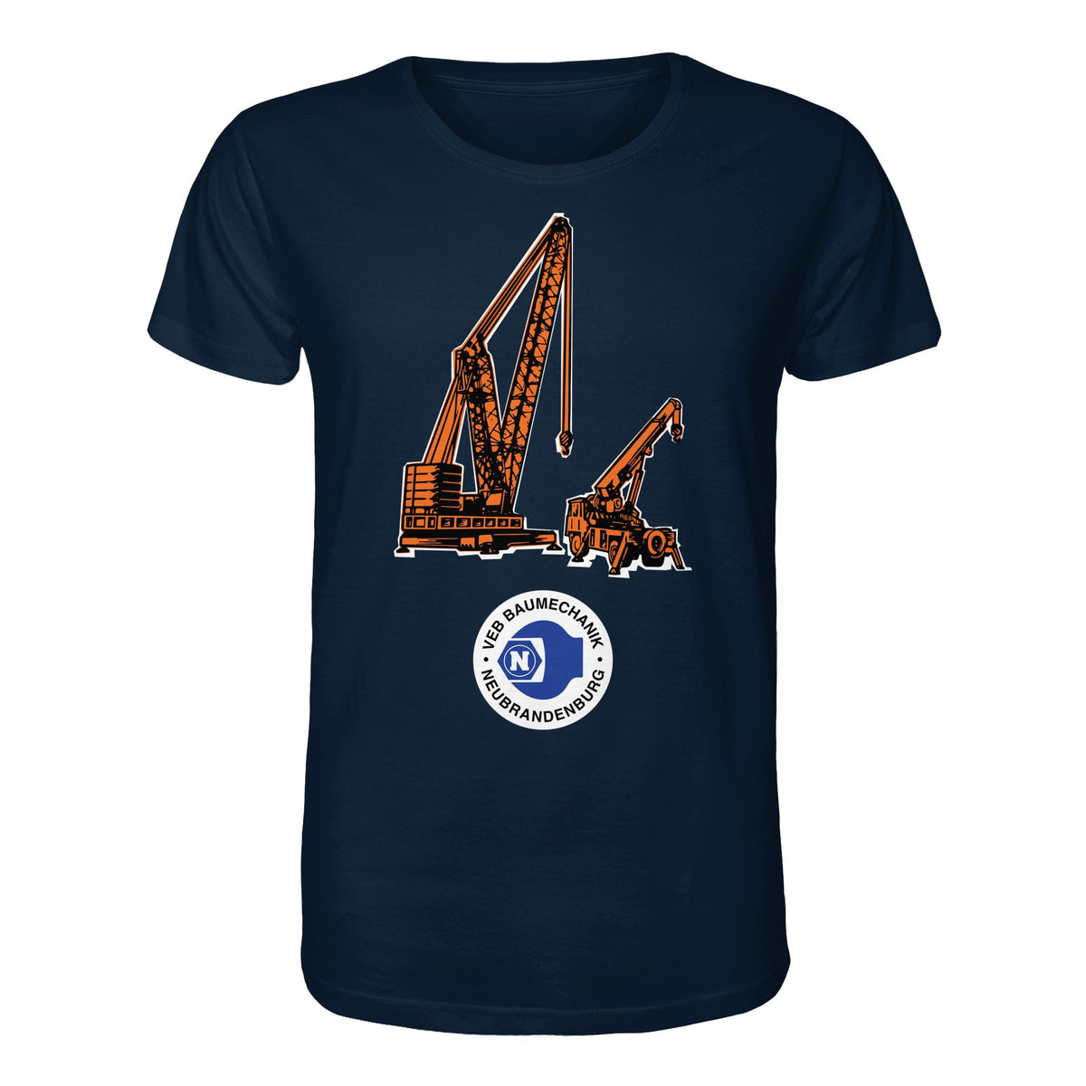 DDR Ostalgie Bio-Shirt Unisex • VEB BAUMECHANIK NEUBRANDENBURG