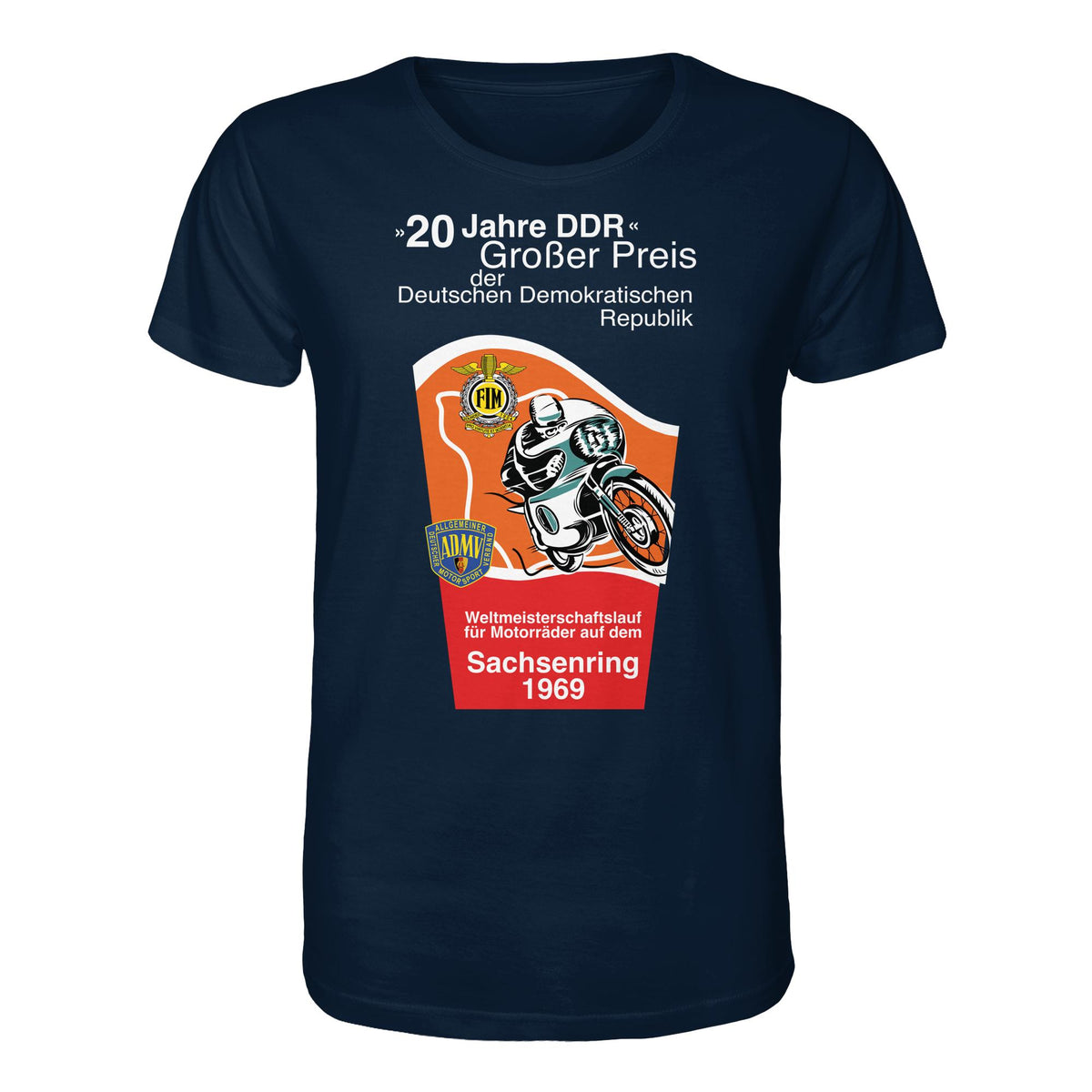 DDR Ostalgie Bio-Shirt Unisex • SACHSENRING 1969, WELTMEISTERSCHAFTSLAUF