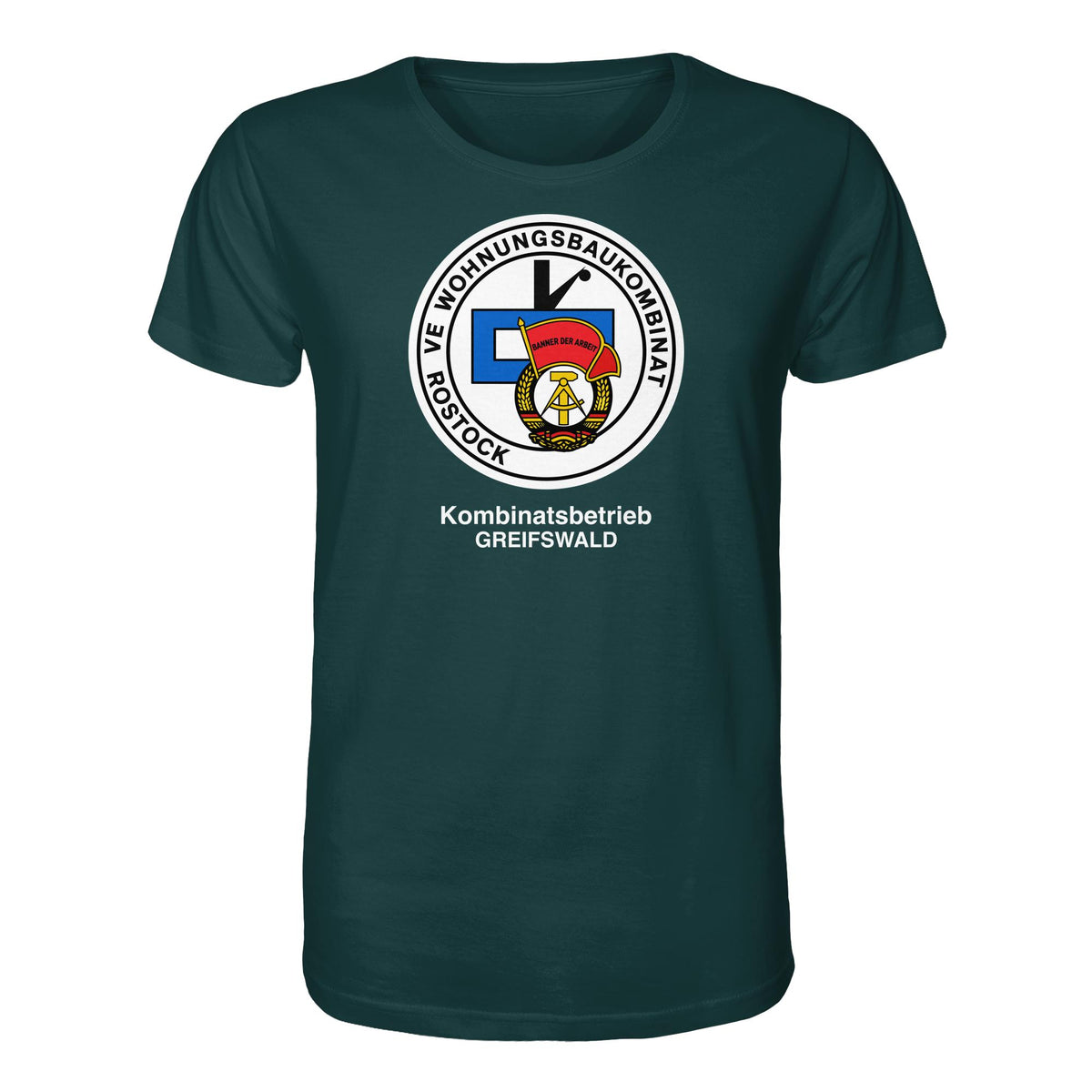 DDR Ostalgie Bio-Shirt Unisex • VE WOHNUNGSBAUKOMBINAT ROSTOCK - GREIFSWALD