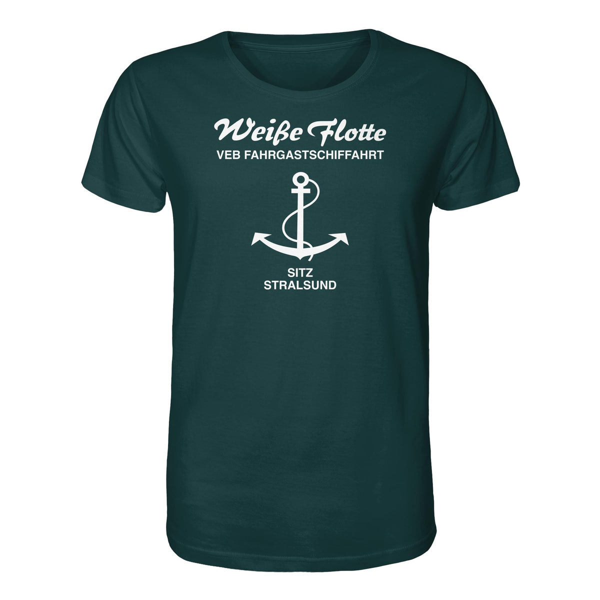 DDR Ostalgie Bio-Shirt Unisex • VEB FAHRGASTSCHIFFAHRT, STRALSUND