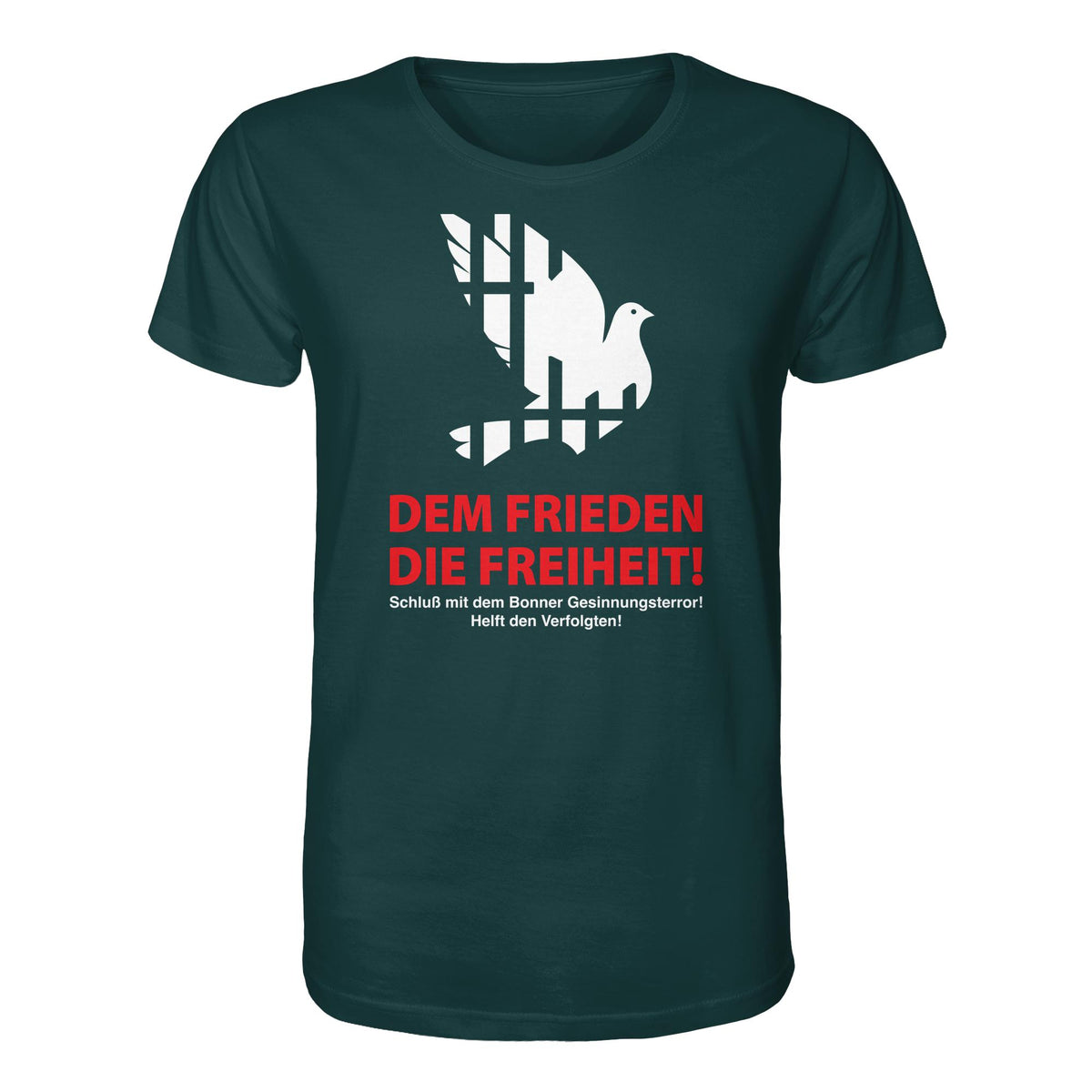 DDR Ostalgie Bio-Shirt Unisex • DEM FRIEDEN DIE FREIHEIT! (ORIGINAL-PLAKAT)