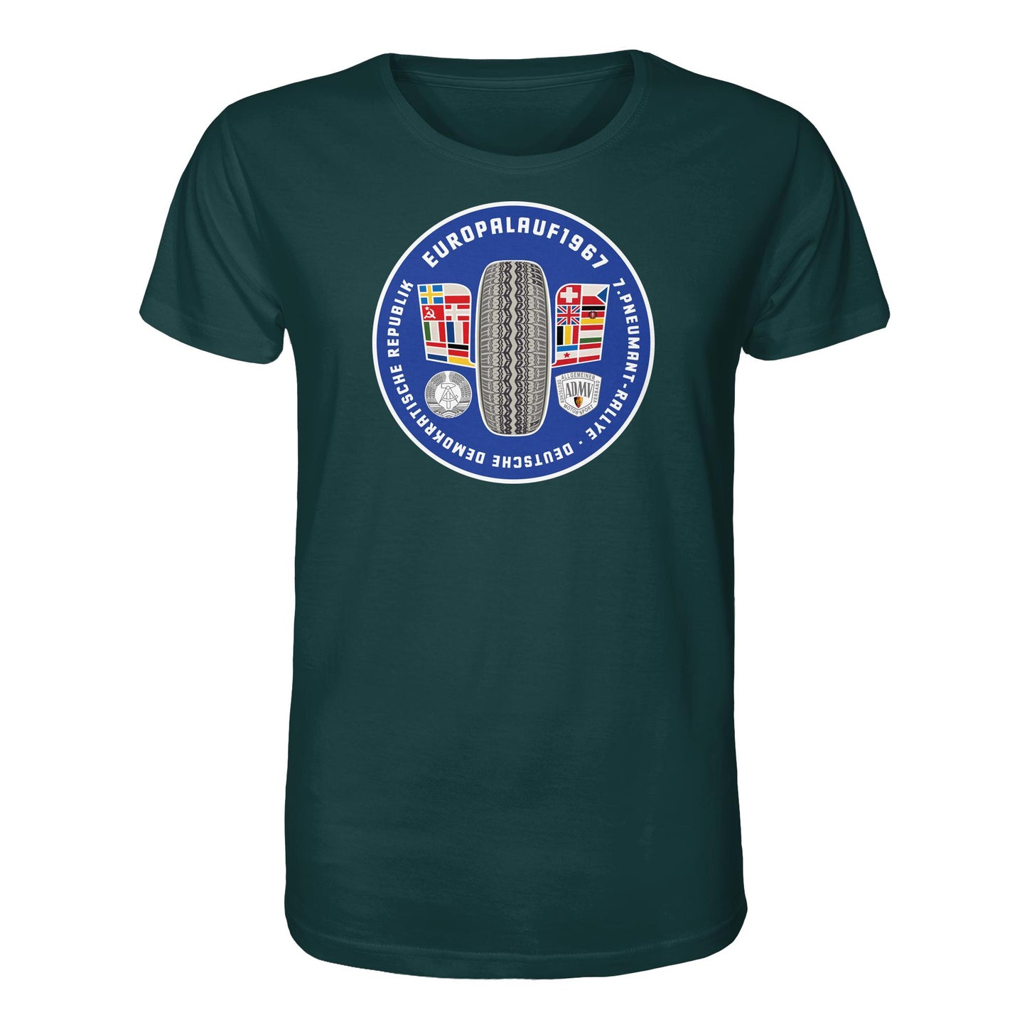 DDR Ostalgie Bio-Shirt Unisex • PNEUMANT RALLYE, EUROPALAUF 1967
