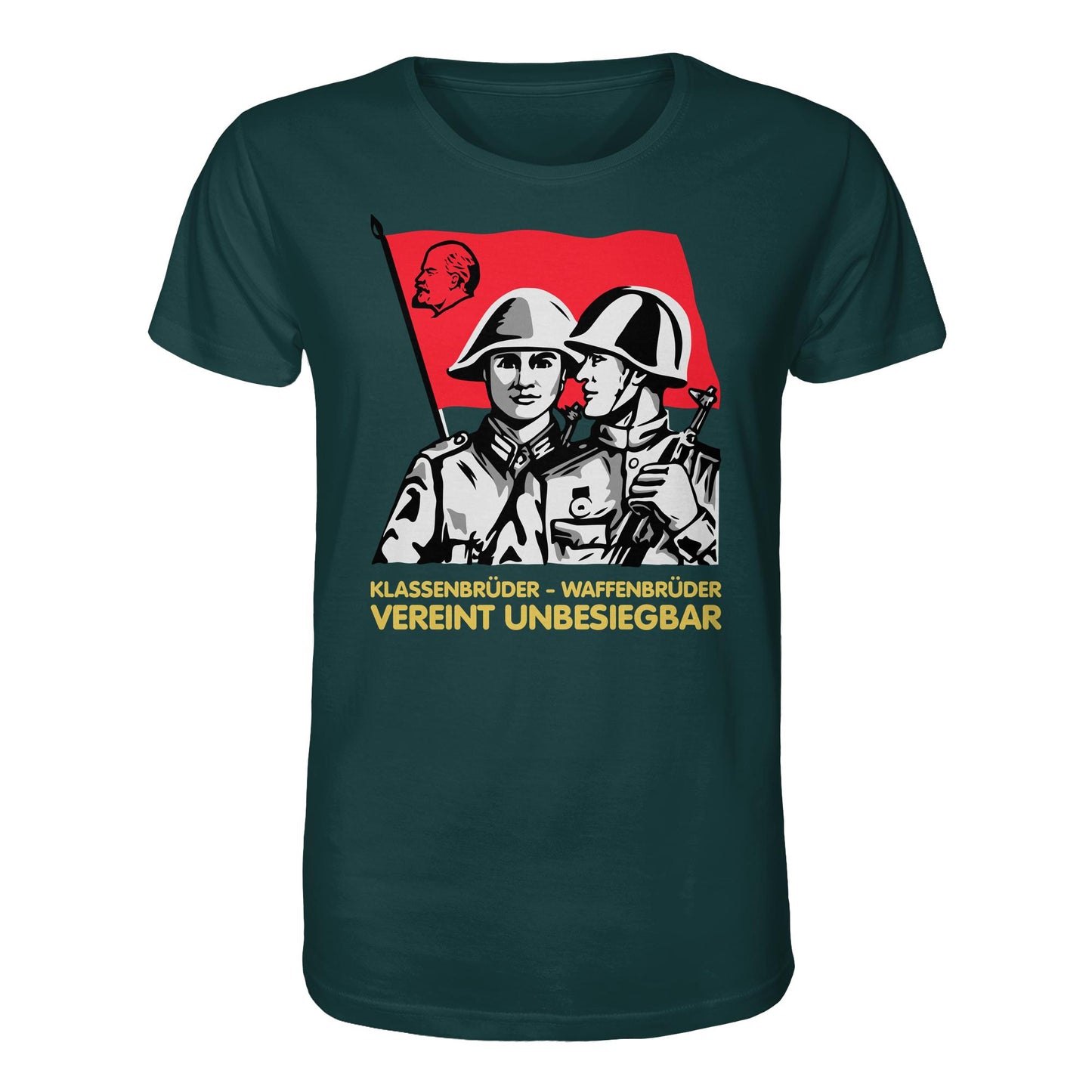 DDR Ostalgie Bio-Shirt Unisex • KLASSENBRÜDER WAFFENBRÜDER - VEREINT UNBESIEGBAR (NVA)