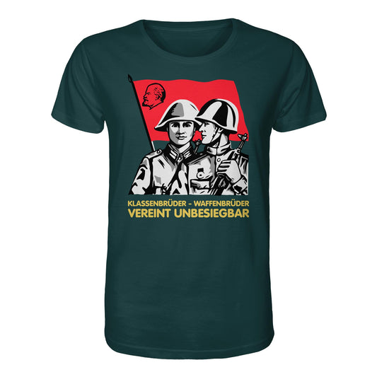 DDR Ostalgie Bio-Shirt Unisex • KLASSENBRÜDER WAFFENBRÜDER - VEREINT UNBESIEGBAR (NVA)