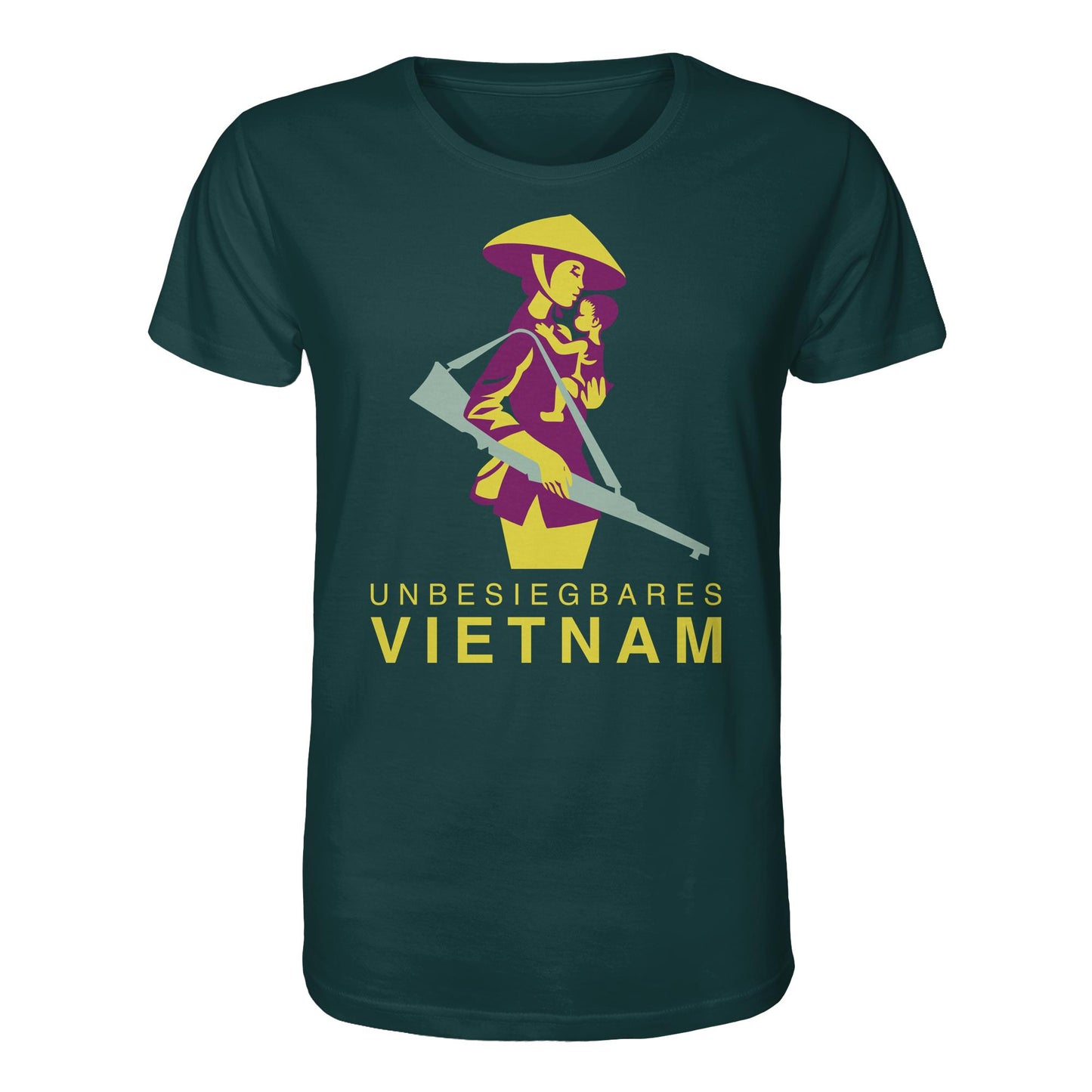 DDR Ostalgie Bio-Shirt Unisex • UNBESIEGBARES VIETNAM (DDR-BRIEFMARKE)