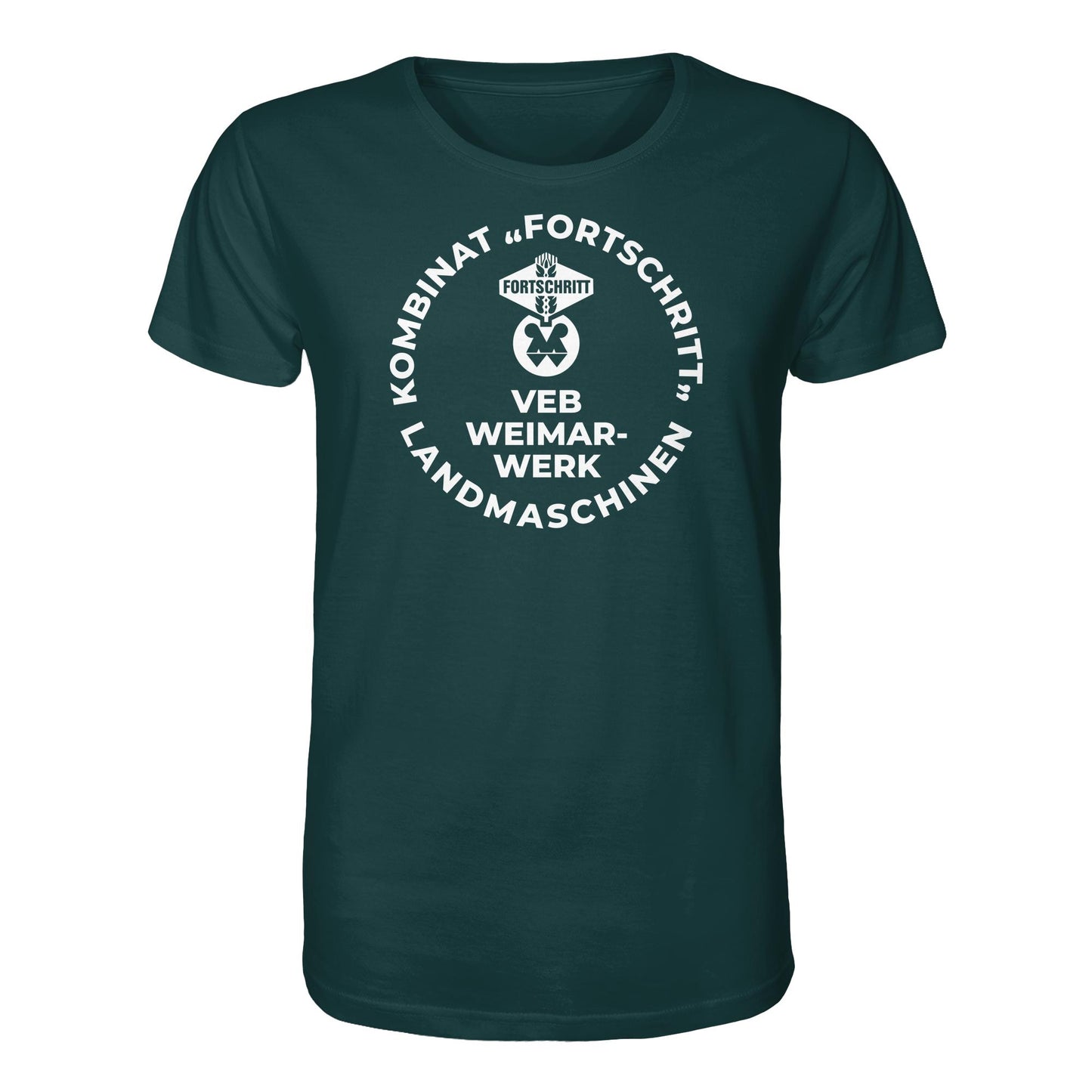DDR Ostalgie Bio-Shirt Unisex • VEB KOMBINAT FORTSCHRITT WEIMAR LANDMASCHINEN
