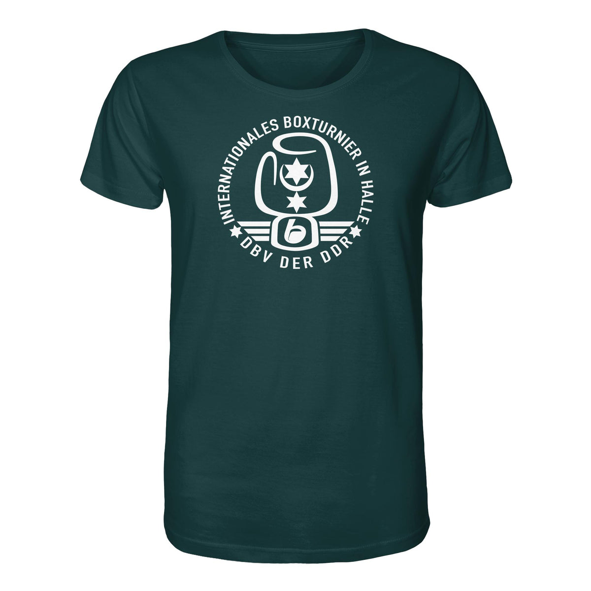 DDR Ostalgie Bio-Shirt Unisex • INTERNATIONALES BOXTURNIER HALLE - DBV DER DDR