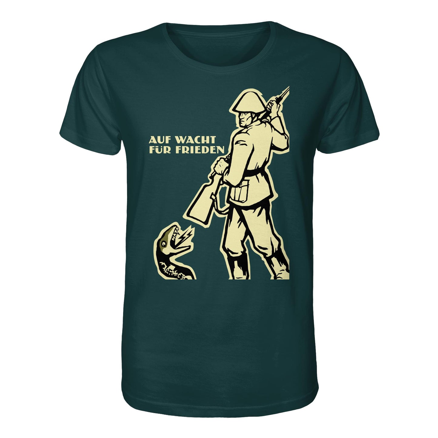 DDR Ostalgie Bio-Shirt Unisex • NVA - AUF WACHT FÜR FRIEDEN, ANTI-NATO (ORIGINAL PLAKAT)