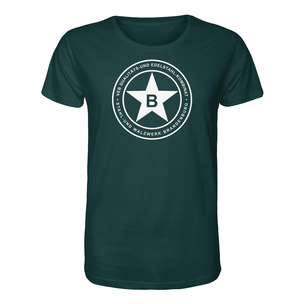 DDR Ostalgie Bio-Shirt Unisex • VEB QUALITÄTS- UND EDELSTAHL-KOMBINAT BRANDENBURG