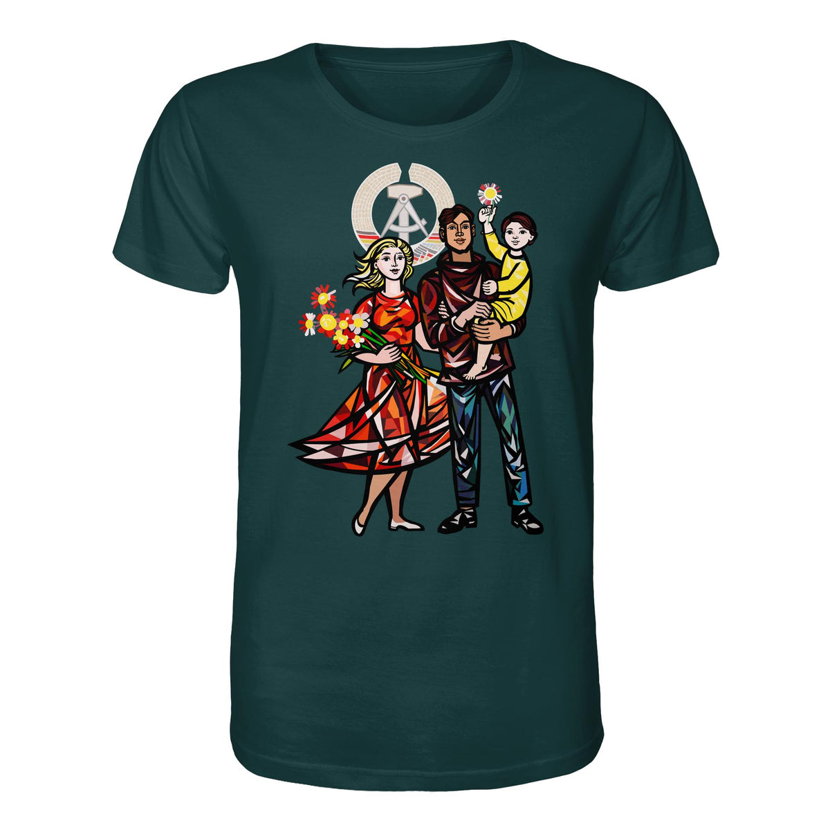 DDR Ostalgie Bio-Shirt Unisex • WALTER WOMACKA - UNSERE FAMILIE (STAATSRATSGEBÄUDE, Aus der Geschichte der Deutschen Arbeiterbewegung, 1964)