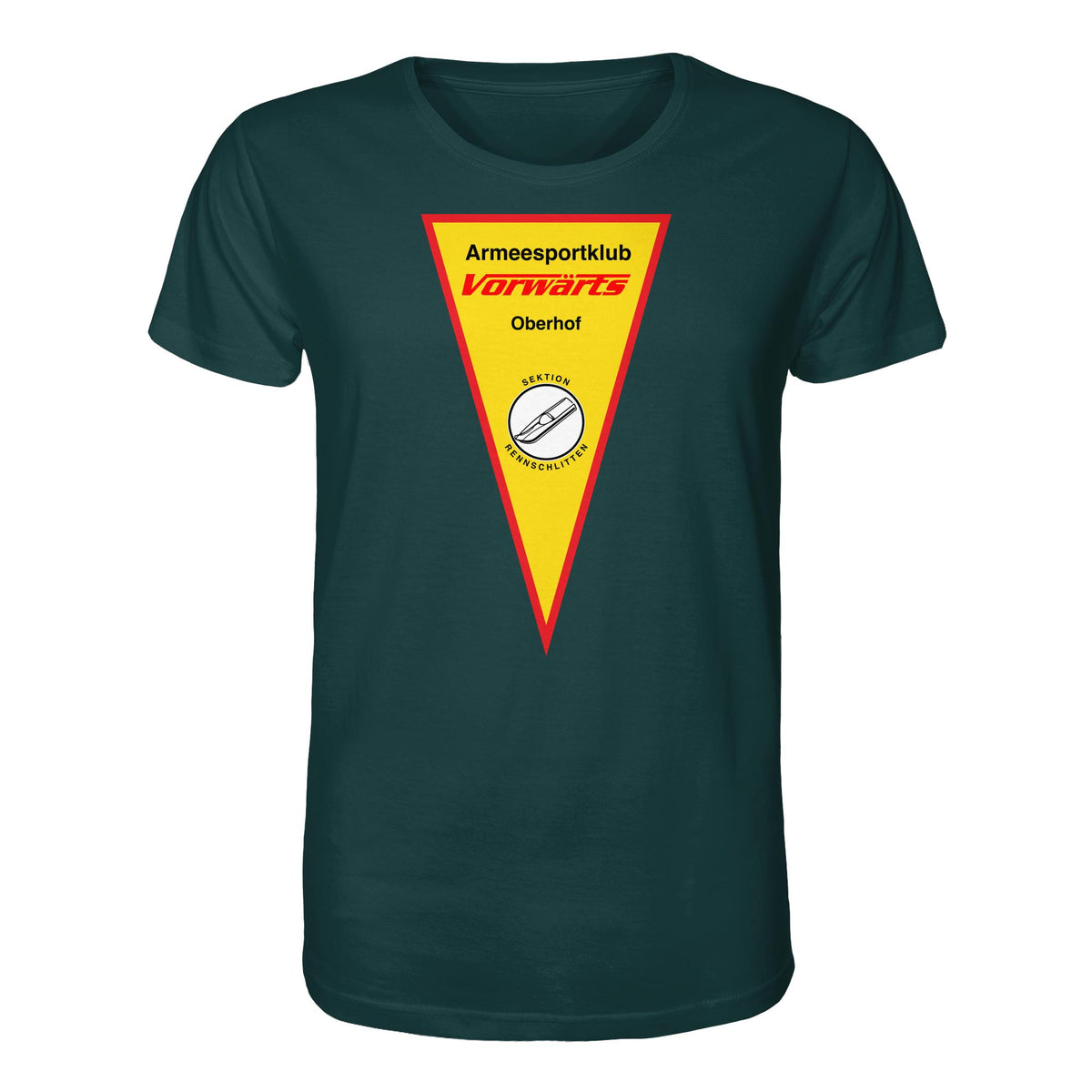 DDR Ostalgie Bio-Shirt Unisex • ARMEESPORTKLUB VORWÄRTS OBERHOF - RENNSCHLITTEN