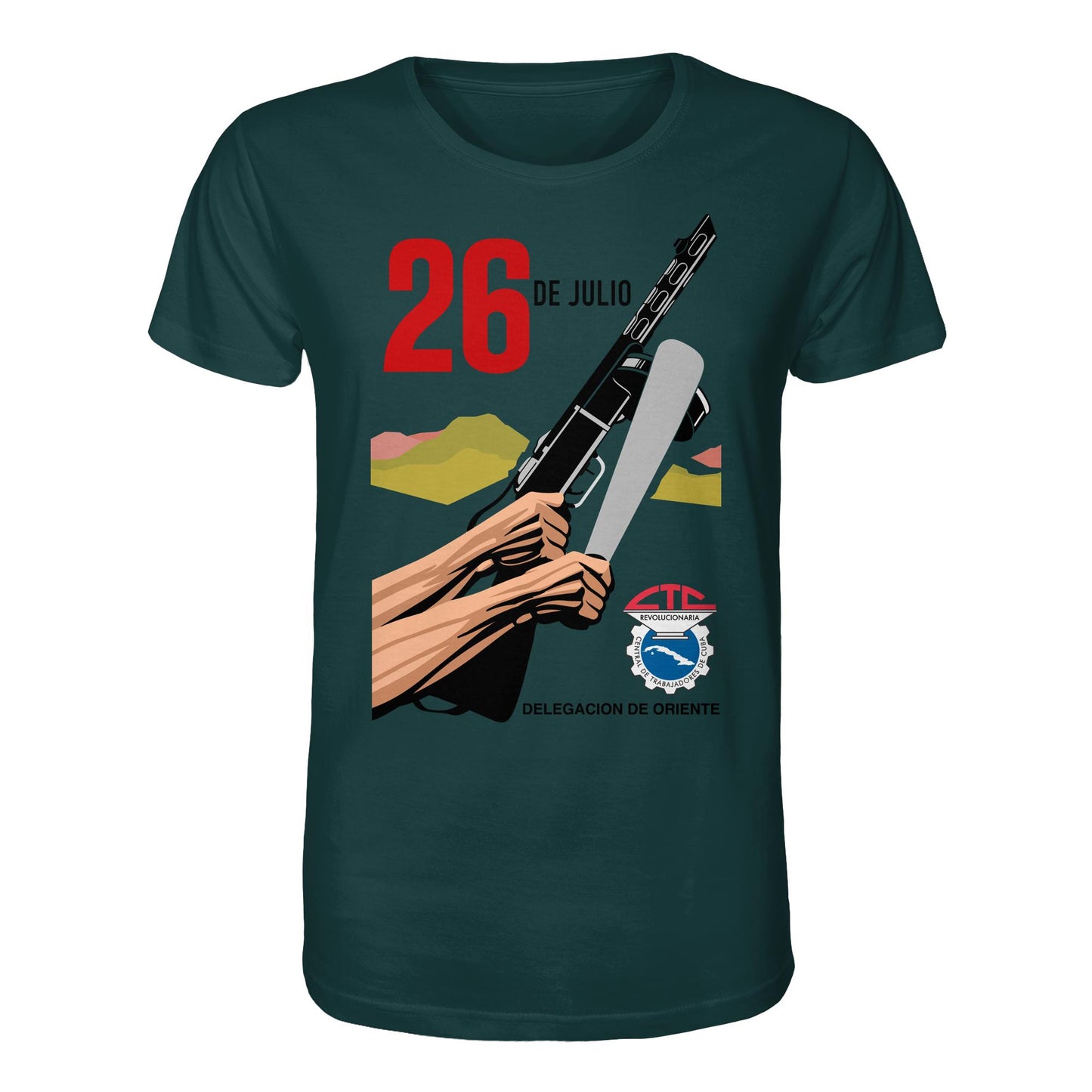 DDR Ostalgie Bio-Shirt Unisex • BEWEGUNG DES 26. JULI, KUBA (ORIGINAL POSTER)