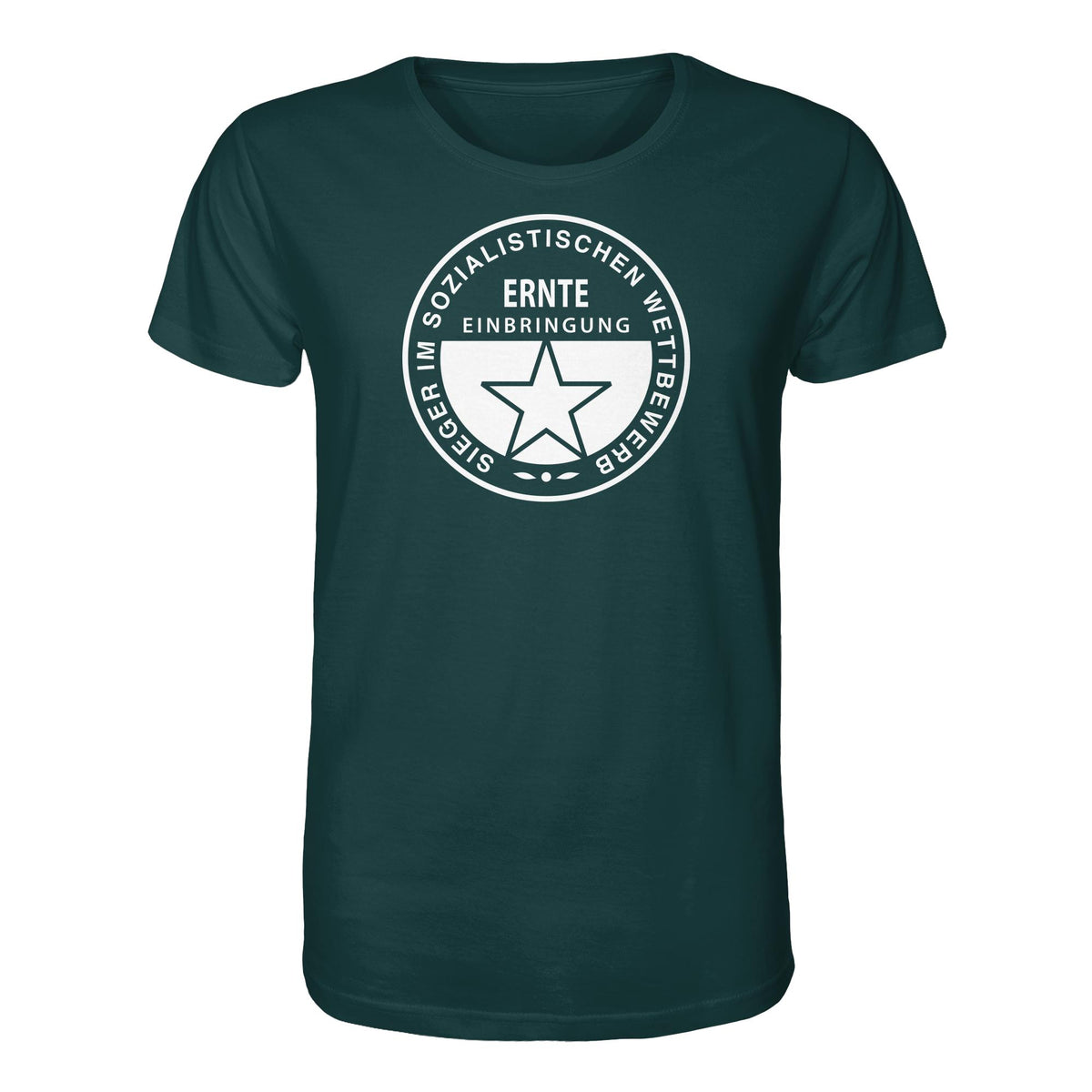 DDR Ostalgie Bio-Shirt Unisex • ERNTE-EINBRINGUNG - SIEGER (ORIGINAL-MEDAILLE)