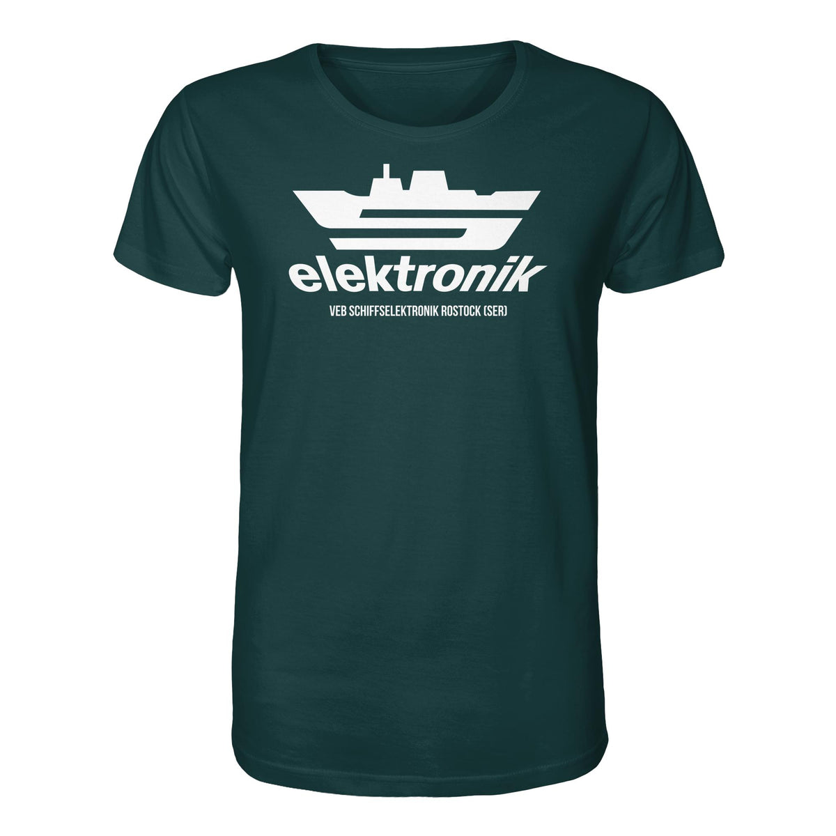 DDR Ostalgie Bio-Shirt Unisex • VEB SCHIFFSELEKTRONIK ROSTOCK