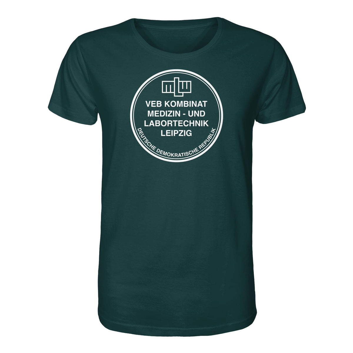 DDR Ostalgie Bio-Shirt Unisex • MLW VEB KOMBINAT MEDIZIN- UND LABORTECHNIK LEIPZIG
