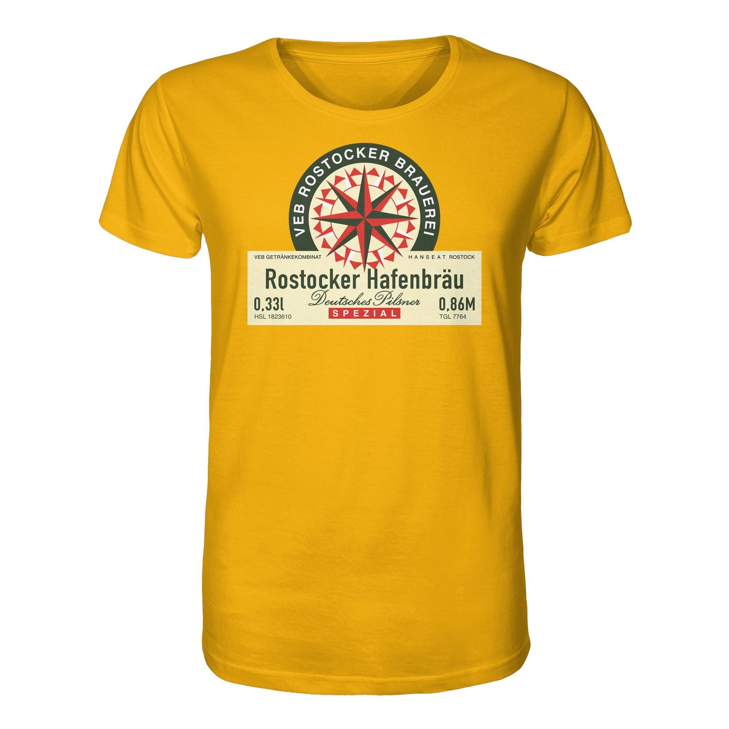 DDR Ostalgie Bio-Shirt Unisex • VEB GETRÄNKEKOMBINAT HANSEAT ROSTOCK - HAFENBRÄU