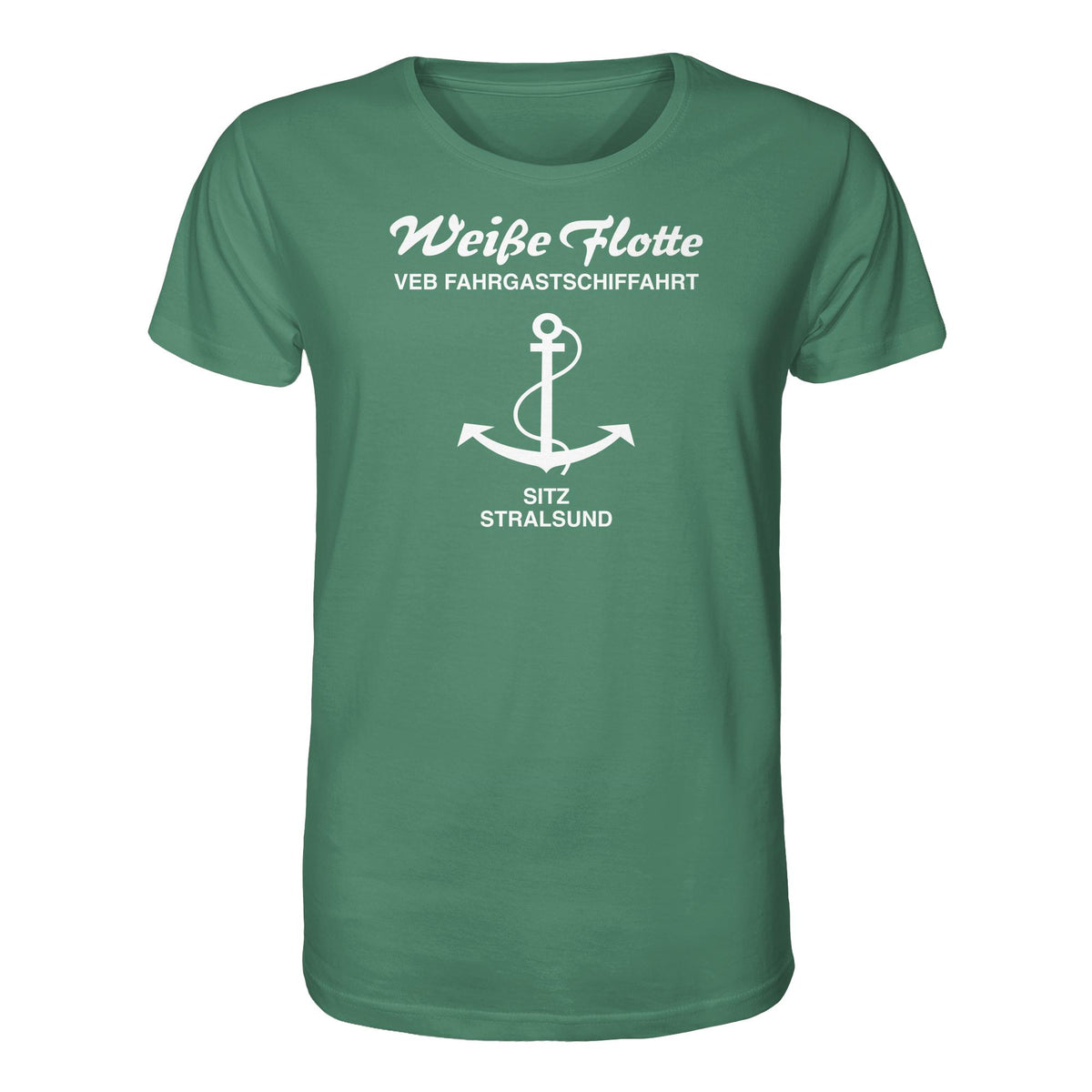 DDR Ostalgie Bio-Shirt Unisex • VEB FAHRGASTSCHIFFAHRT, STRALSUND