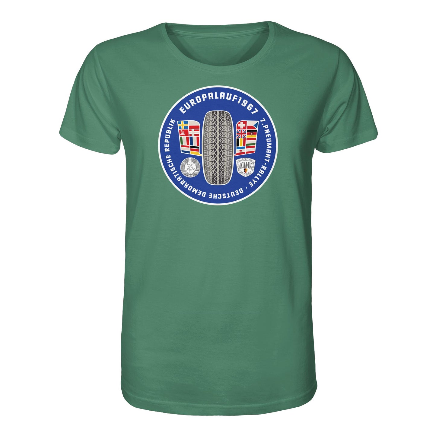 DDR Ostalgie Bio-Shirt Unisex • PNEUMANT RALLYE, EUROPALAUF 1967
