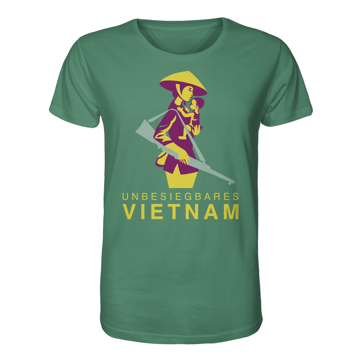 DDR Ostalgie Bio-Shirt Unisex • UNBESIEGBARES VIETNAM (DDR-BRIEFMARKE)