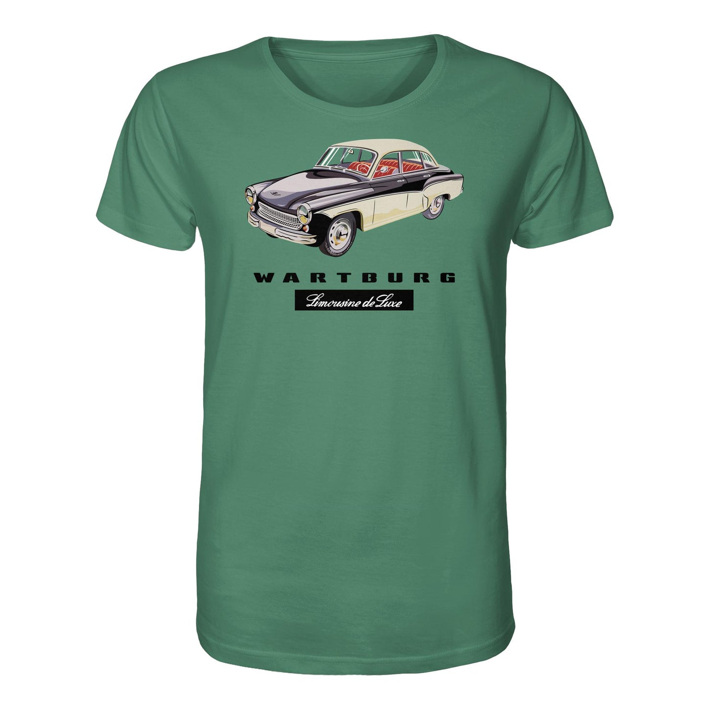 DDR Ostalgie Bio-Shirt Unisex • WARTBURG - LIMOUSINE DE LUXE (ORIGINAL WERBUNG)