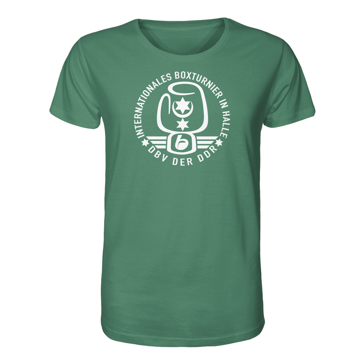 DDR Ostalgie Bio-Shirt Unisex • INTERNATIONALES BOXTURNIER HALLE - DBV DER DDR