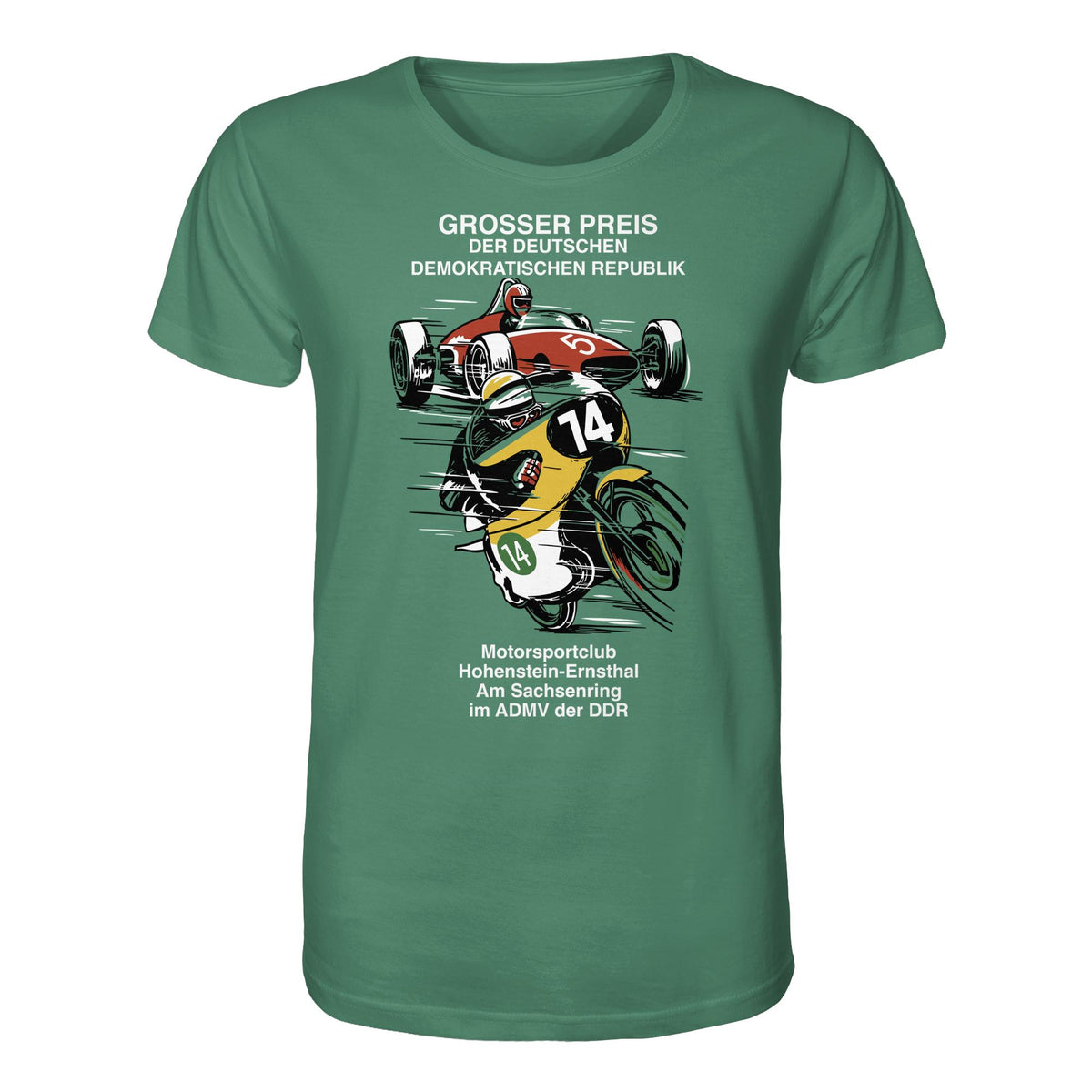 DDR Ostalgie Bio-Shirt Unisex • MOTORSPORT HOHENSTEIN-ERNSTHAL - GROSSER PREIS DER DDR