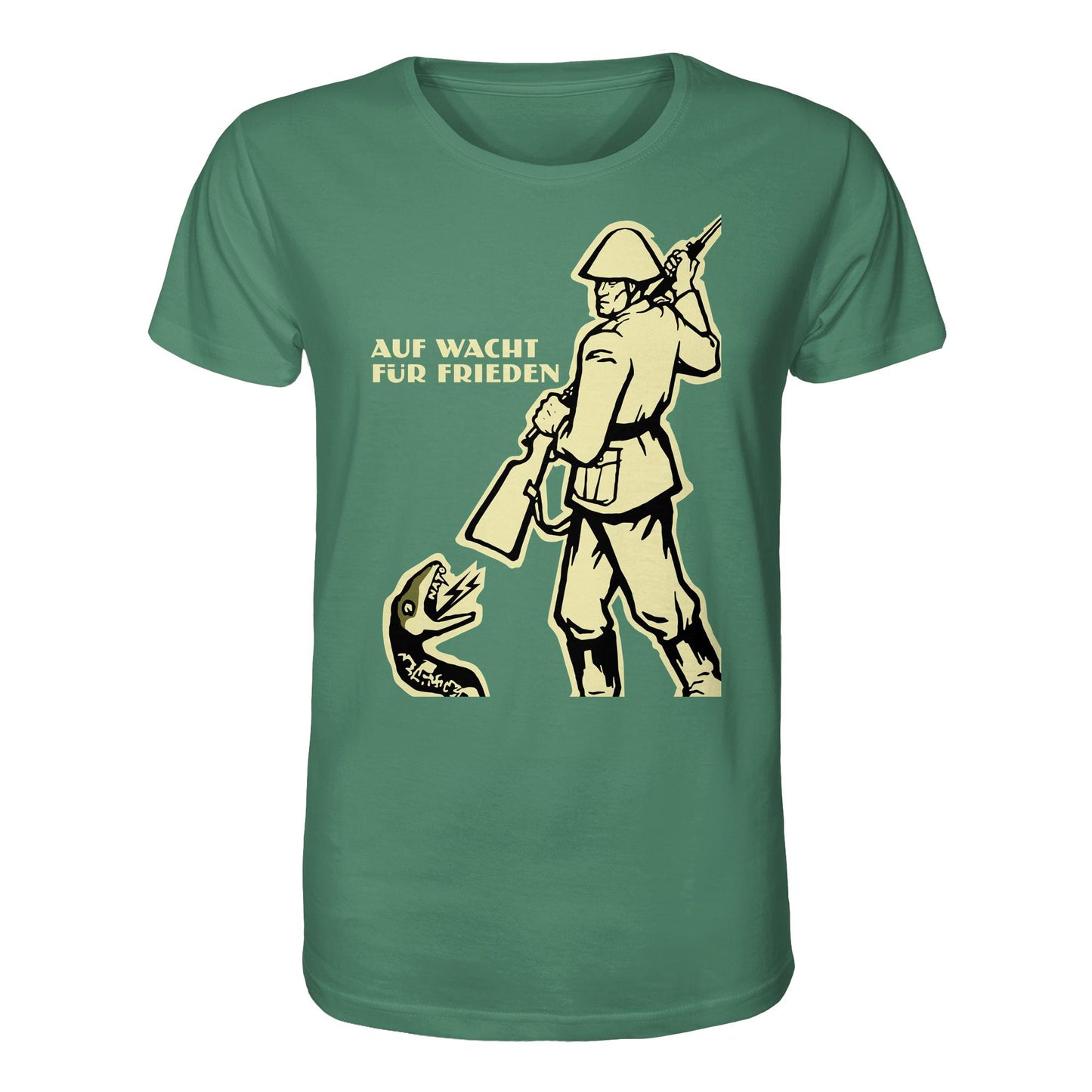 DDR Ostalgie Bio-Shirt Unisex • NVA - AUF WACHT FÜR FRIEDEN, ANTI-NATO (ORIGINAL PLAKAT)