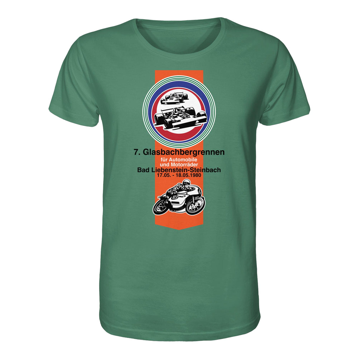 DDR Ostalgie Bio-Shirt Unisex • GLASBACHBERGRENNEN BAD LIEBENSTEIN (ORIGINAL WIMPEL)