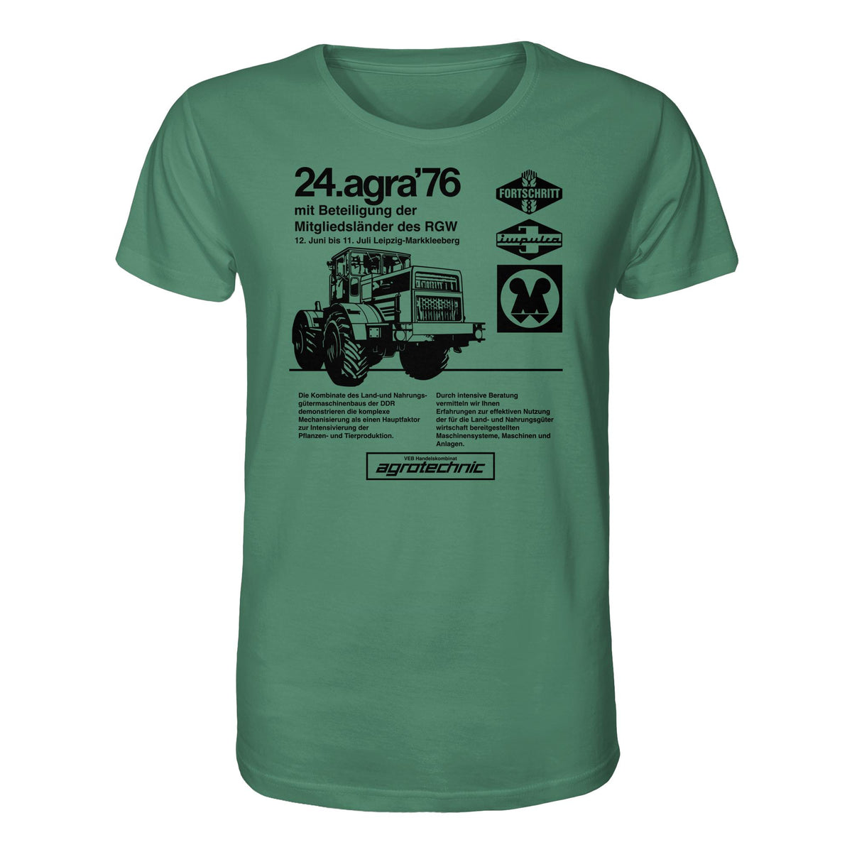 DDR Ostalgie Bio-Shirt Unisex • AGRA 1976, LEIPZIG-MARKKLEEBERG