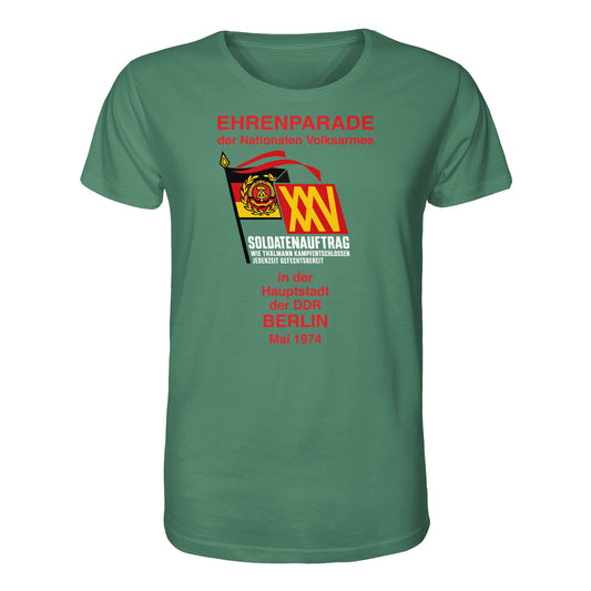 DDR Ostalgie Bio-Shirt Unisex • EHRENPARADE DER NVA, 1974 BERLIN (ORIGINALWIMPEL)