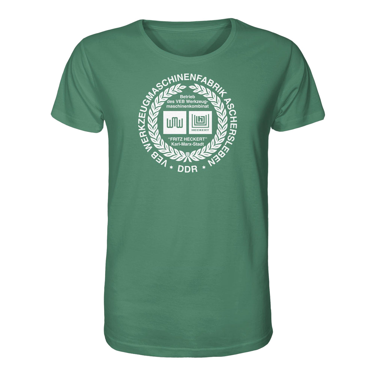 DDR Ostalgie Bio-Shirt Unisex • VEB WERKZEUGMASCHINENKOMBINAT FRITZ HECKERT - ASCHERSLEBEN